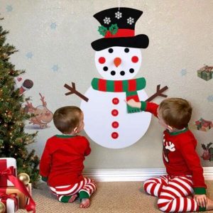 CHRISTMAS SNOWMAN – Snežak iz klobučevine s snemljivimi okraski 03