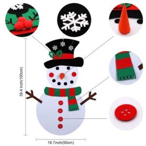 CHRISTMAS SNOWMAN – Snežak iz klobučevine s snemljivimi okraski 03