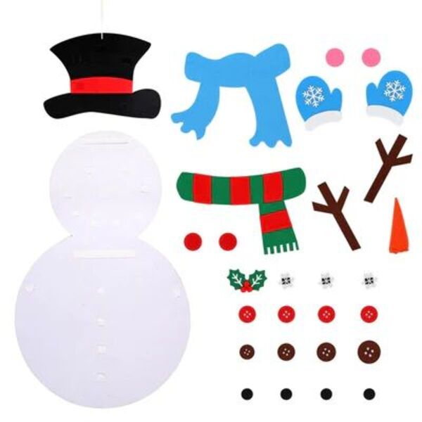 CHRISTMAS SNOWMAN – Snežak iz klobučevine s snemljivimi okraski 03